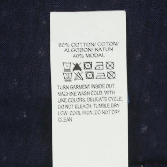 Lucky Brand Women's Small Blue Tan Patterned V-Neck Popover Knit Blouse - Picture 8 of 8